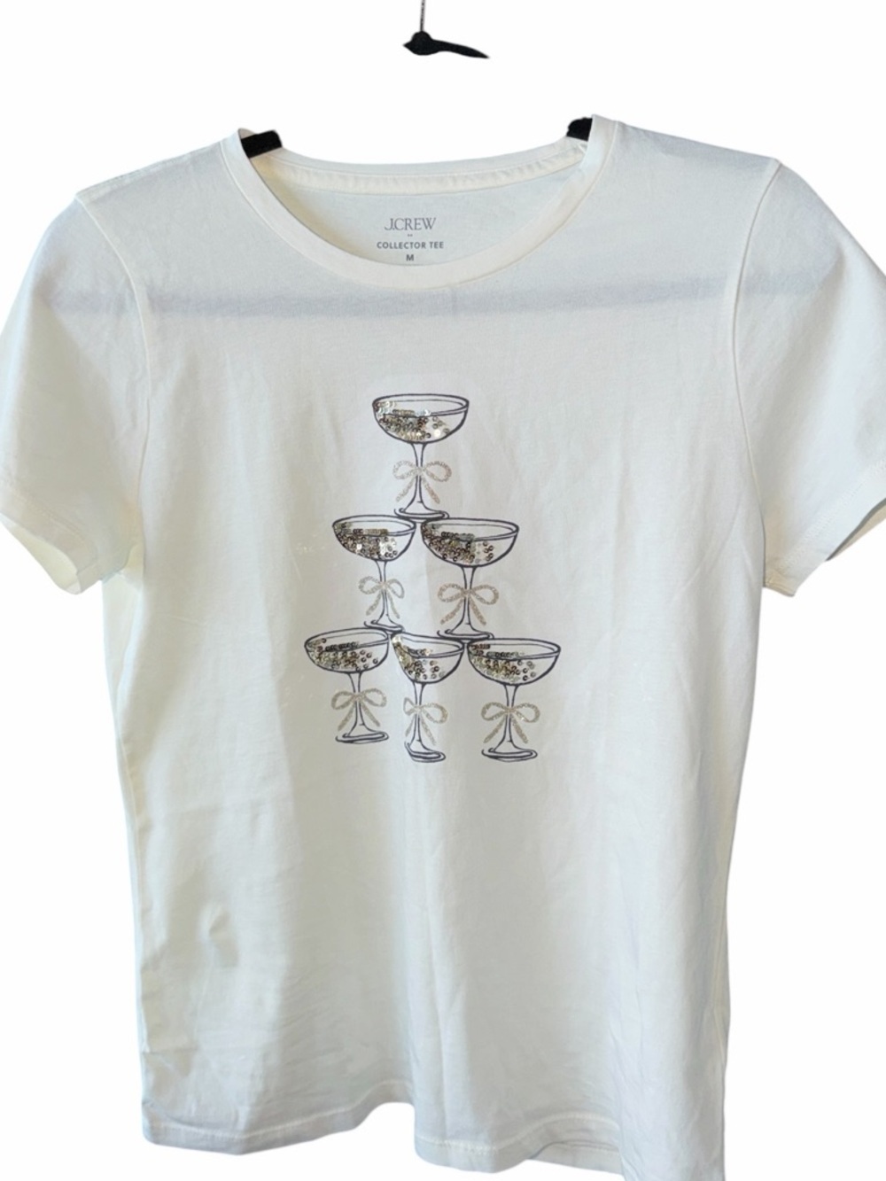 J. Crew White Tee Champagne Tower Graphic Tee Size M View 4